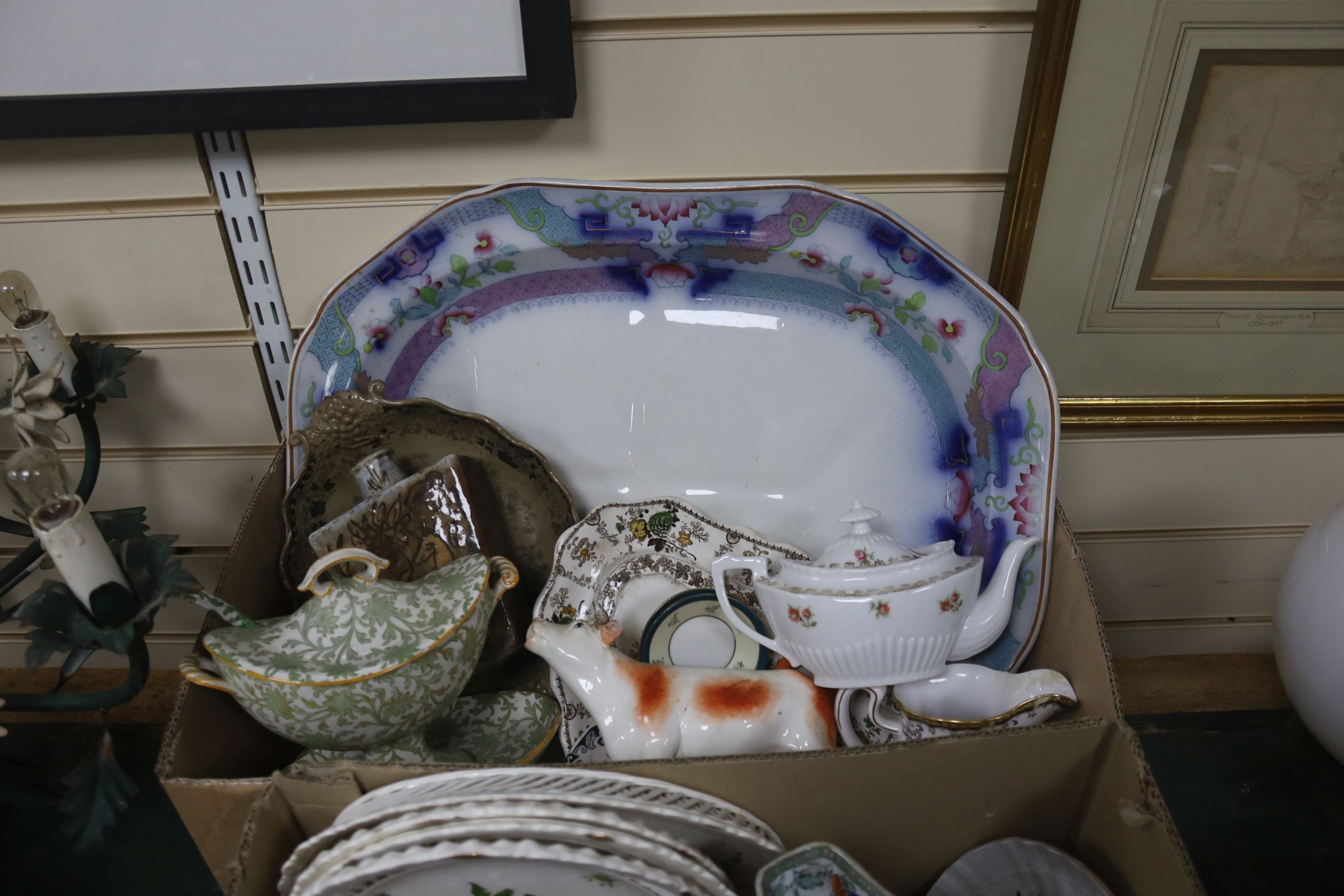 A set of five Mason's ironstone graduated jugs, c.1840 and mixed 19th century and later ceramics